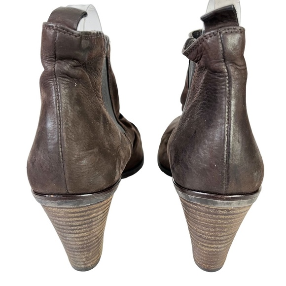 PAUL GREEN Genuine Leather Chunky High Heels Ankle Booties Boots Stretch sz 9.5 - Picture 6 of 16